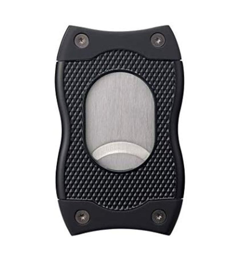 Colibri Premium SV-Cut 2 in 1 Cigar Cutter - Ergonomic Stainless Steel V-Cut and Straight Cut Style Spring-Loaded Blade, Ideal for up to 60+ Ring Gauge - Gift for Cigar Enthusiasts (Black) - Image 2